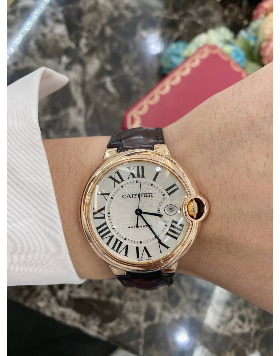 CARTIER BALLON BLEU DE CARTIER 18K ROSE GOLD REF W6900651 42MM